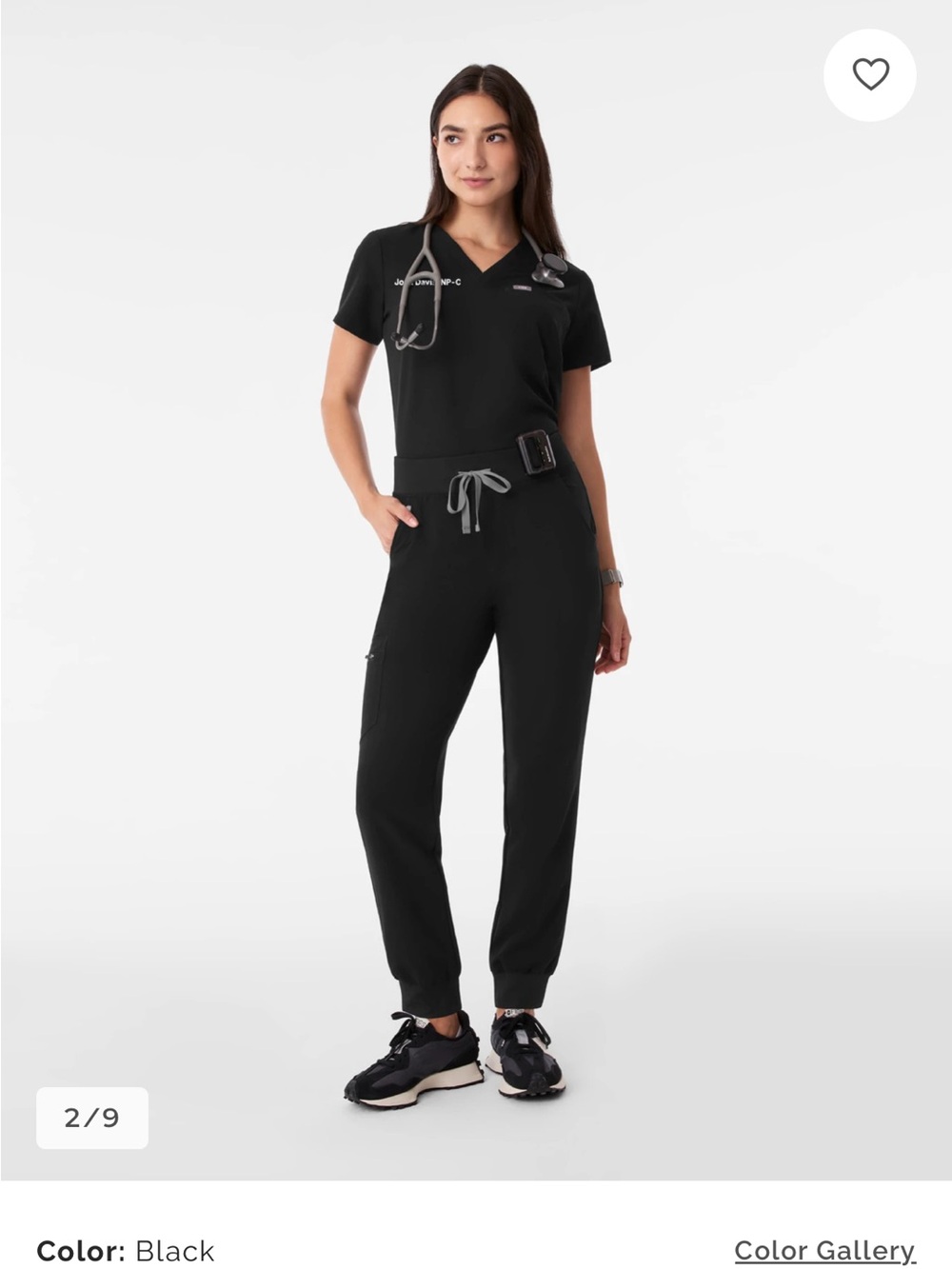 Figs Black Drawstring Scrub Jogger Pants